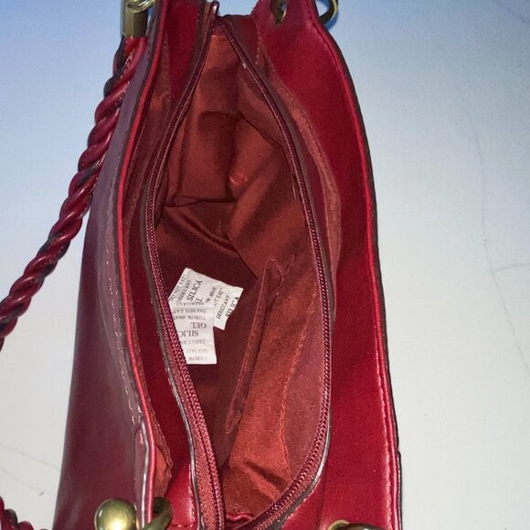 RELIC by Fossil Red Burgundy Leather Shoulder/Handbag Zipper Pockets NWT - Picture 13 of 14